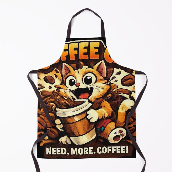 Item preview, Coffee Cat Need More Coffee Funny Cute Kitten Caffeine Art designed and sold by brkydesign.