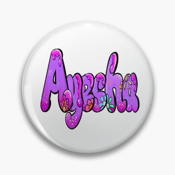Item preview, Ayesha Name Sticker - Purple Bubble Drip Floral Art designed and sold by Artonmytee.