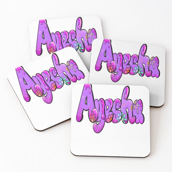 Item preview, Ayesha Name Sticker - Purple Bubble Drip Floral Art designed and sold by Artonmytee.