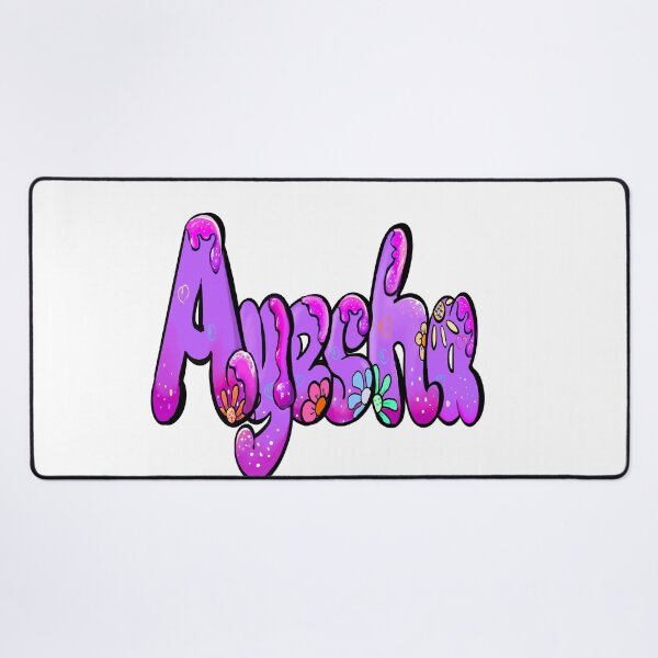 Item preview, Ayesha Name Sticker - Purple Bubble Drip Floral Art designed and sold by Artonmytee.