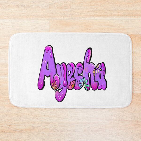 Item preview, Ayesha Name Sticker - Purple Bubble Drip Floral Art designed and sold by Artonmytee.