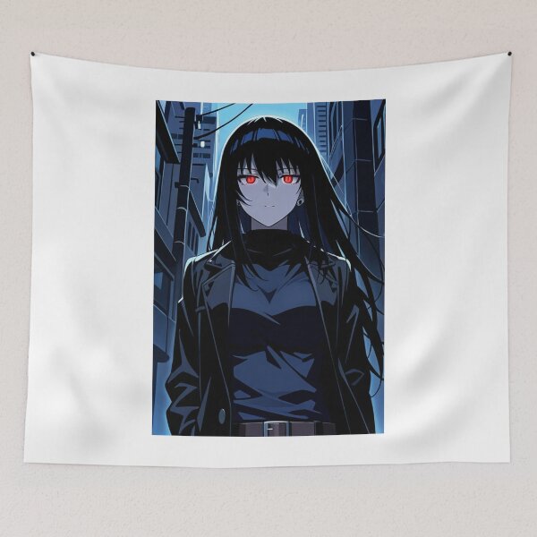 Item preview, Anime - Woman Long Coat Red Eyes Night designed and sold by AnimeShin.