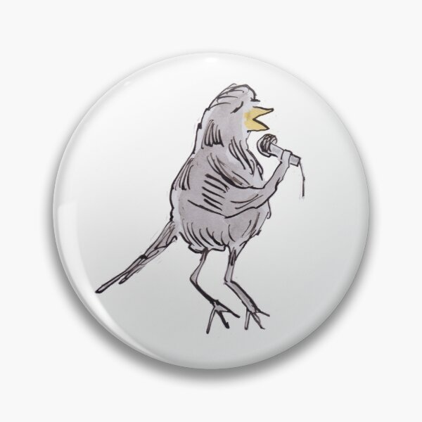 Item preview, Blackbird singing with microphone designed and sold by Inky Fingers Illustrations.