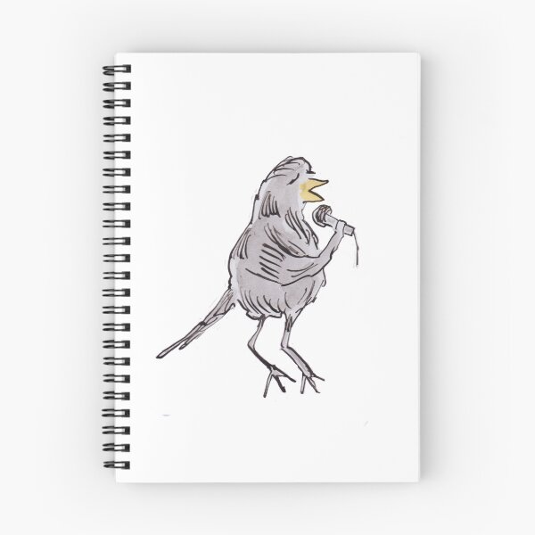 Artikelvorschau, Amsel singt mit Mikrofon entworfen und verkauft von Inky Fingers Illustrations.