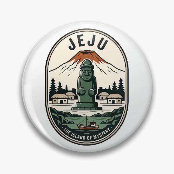 Artikelvorschau, Jeju Island Dol Hareubang Vintage Reiseabzeichen entworfen und verkauft von k3rstman1.
