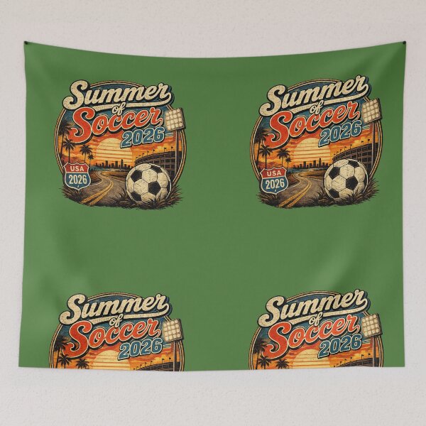 Item preview, Summer of Soccer 2026 Shirt – Vintage Retro Soccer Graphic Tee designed and sold by GreenDoor007.