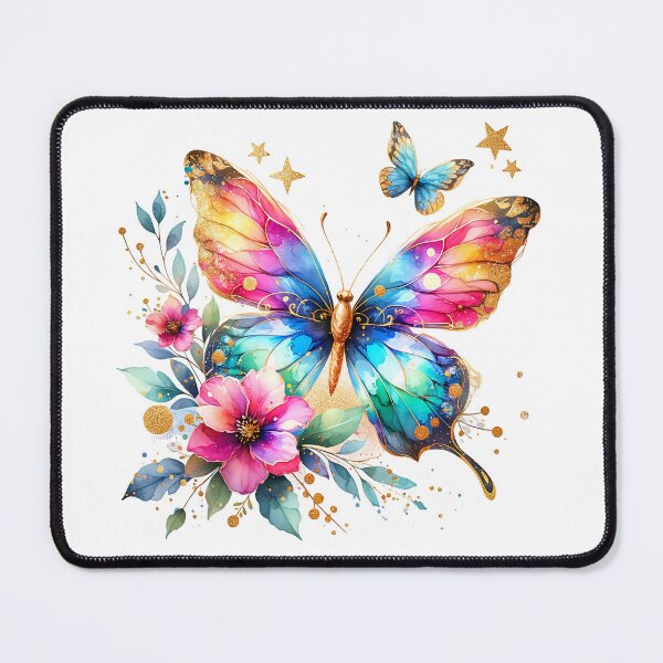 Item preview, Rainbow Butterfly Watercolor | Magical Butterfly Art | Colorful Fantasy Floral Illustration | Vibrant botanical design designed and sold by Fernhaven.