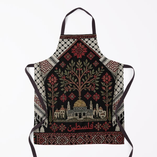 Item preview, Palestinian Keffiyeh & Jerusalem Tatreez | Cultural Embroidery Artwork designed and sold by BrainCurves.