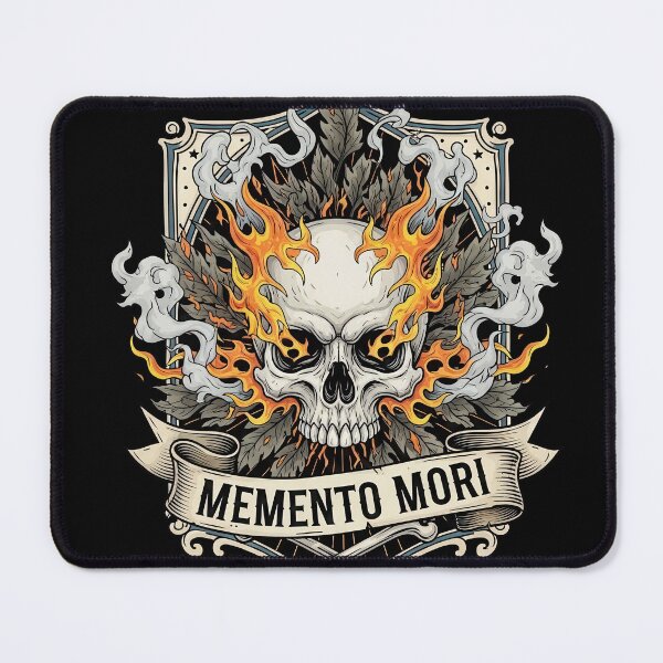 Item preview, Memento Mori Flaming Skull Bound by Leaves designed and sold by nuel-art.