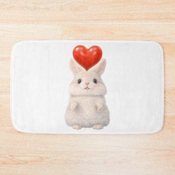 Item preview, Sweet White Bunny with Red Floating Heart designed and sold by lovelistivkaa.