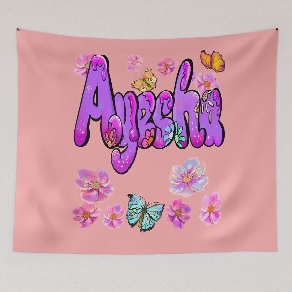 Item preview, Ayesha Name Throw Blanket - Purple Floral Drip Decor designed and sold by Artonmytee.