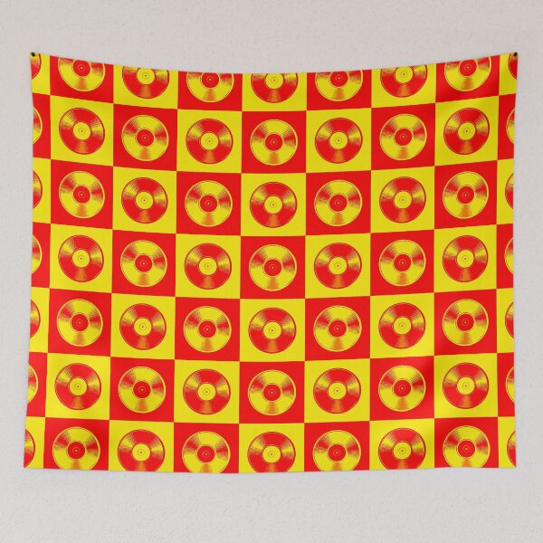 Item preview, Red and Yellow Vinyl Albums Checkered Pattern designed and sold by PILANTROP.