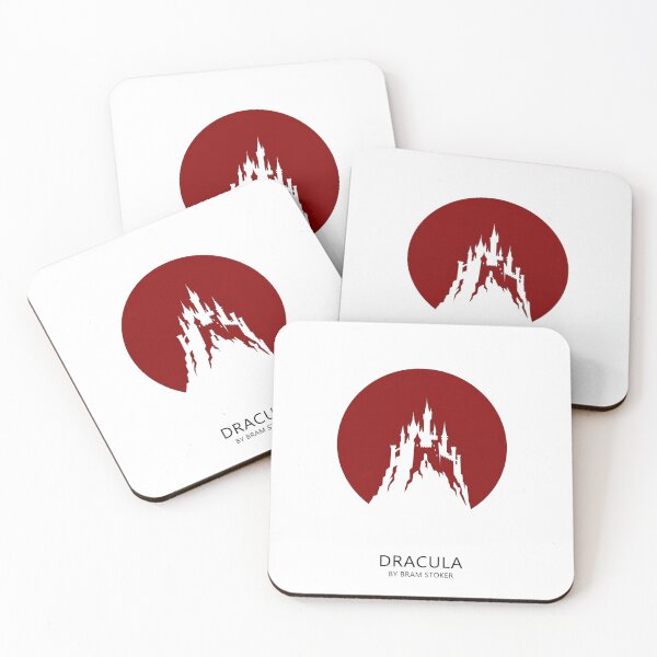 Item preview, Dracula by Bram Stoker Ultra Minimalist Red Moon Castle Silhouette designed and sold by Fenay Designs.