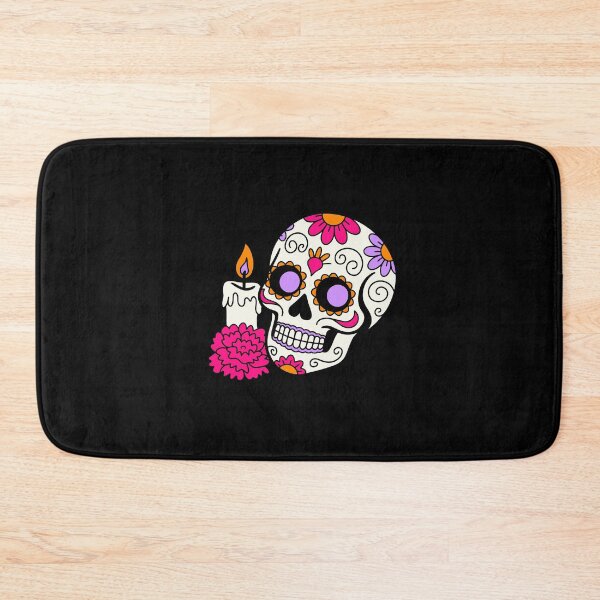 Item preview, Colorful Sugar Skull Day of the Dead Candle designed and sold by debbiebento.