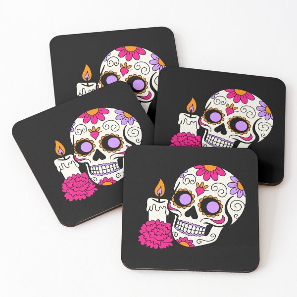 Item preview, Colorful Sugar Skull Day of the Dead Candle designed and sold by debbiebento.