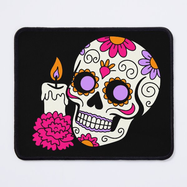 Item preview, Colorful Sugar Skull Day of the Dead Candle designed and sold by debbiebento.