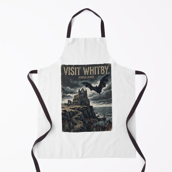 Item preview, Visit Whitby England Dracula Vampire Bat Vintage Travel Poster designed and sold by Fenay Designs.