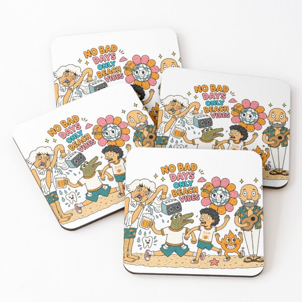 Item preview, No Bad Days Only Beach Vibes Retro Cartoon Sticker designed and sold by Soeklahan07.