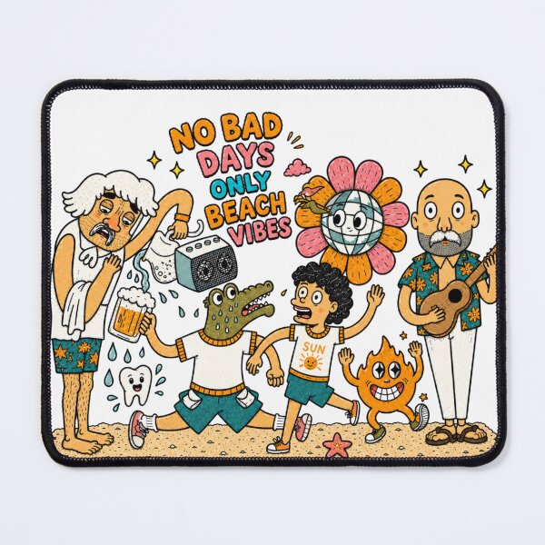 Item preview, No Bad Days Only Beach Vibes Retro Cartoon Sticker designed and sold by Soeklahan07.