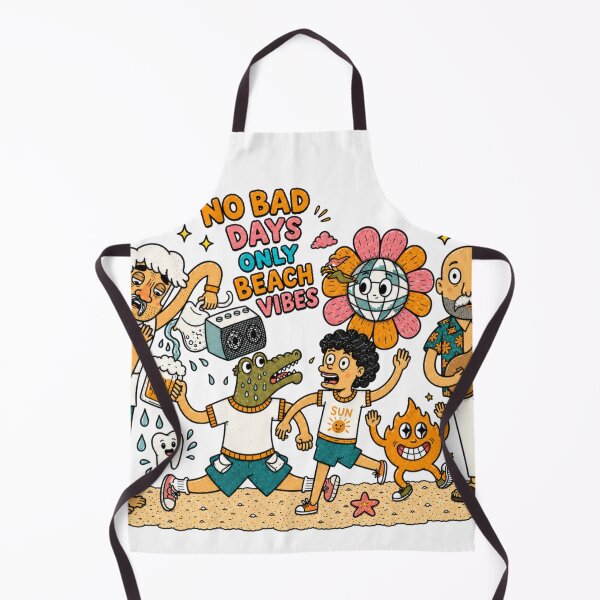 Item preview, No Bad Days Only Beach Vibes Retro Cartoon Sticker designed and sold by Soeklahan07.