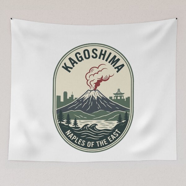 Item preview, Kagoshima Sakurajima Volcano Vintage Travel Badge designed and sold by k3rstman1.