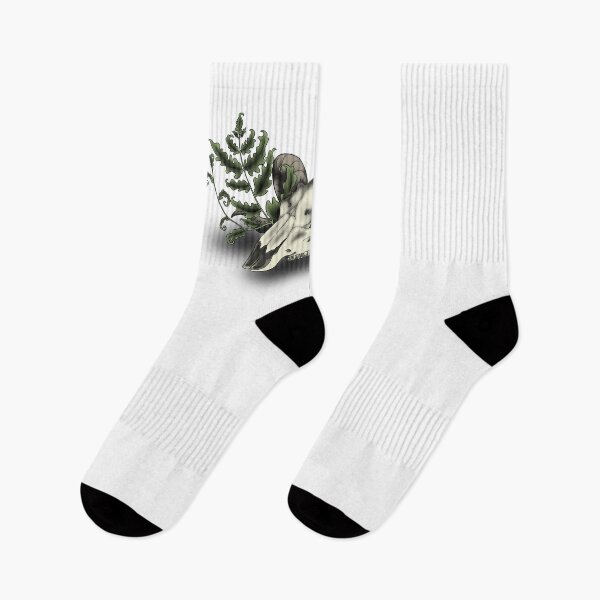 Item preview, Fern and Ram Botanical Skull Illustration designed and sold by Salty Psyche.
