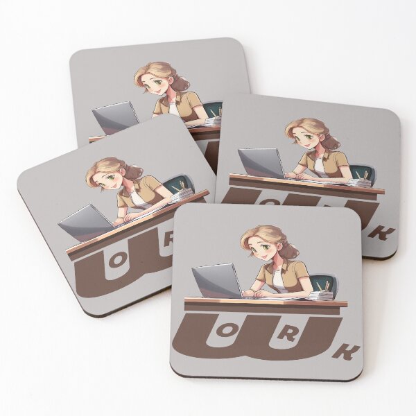 Item preview, Cute Anime Girl Working Design - Work Graphic designed and sold by MOHAMEDNOOR428.