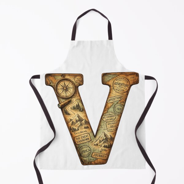Item preview, Vintage Adventure Letter V - Antique Map Alphabet - Explorer Initial V - Travel Typography Design designed and sold by irfanshikh.