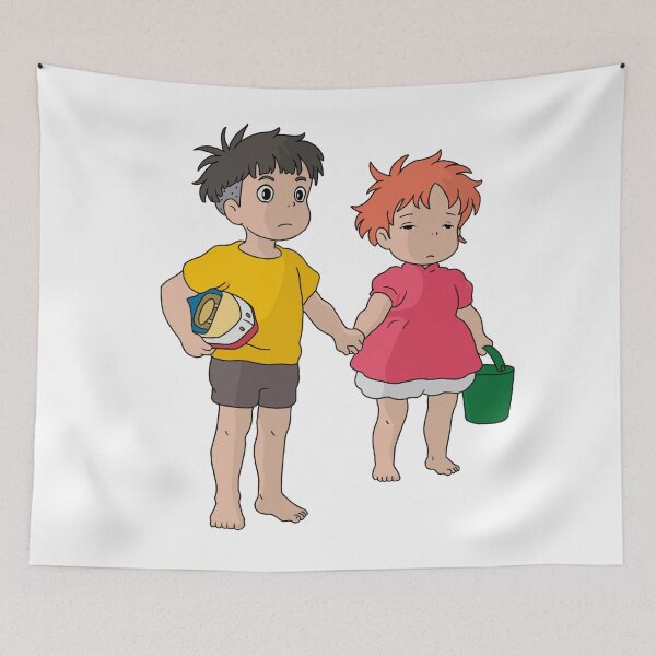 Item preview, Ponyo Sosuke Cute Holding Hands Illustration designed and sold by Iska-Designs.