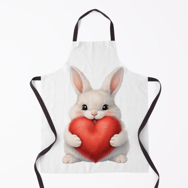 Item preview, Cute Fluffy White Bunny Hugging a Red Heart designed and sold by lovelistivkaa.
