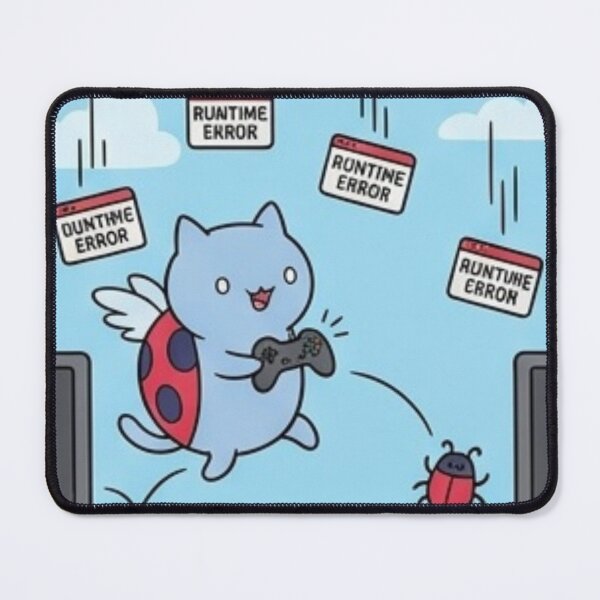 Item preview, Funny Programmer Gift Runtime Error Cat Dodging Bugs  Game Level Kawaii Developer Humor Shirt Coder Gift designed and sold by Dev Mode.
