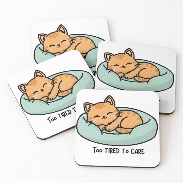Item preview, Too Tired to Care – Sleepy Cat Meme Design designed and sold by AARA DESIGNS.