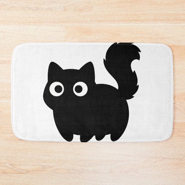 Item preview, Cute Surprised Black Cat Silhouette Sticker - Kawaii Chibi Kitten Outline Print Minimalist White Contour Pet Black Background Nursery Wall Art designed and sold by BestChoiceService.