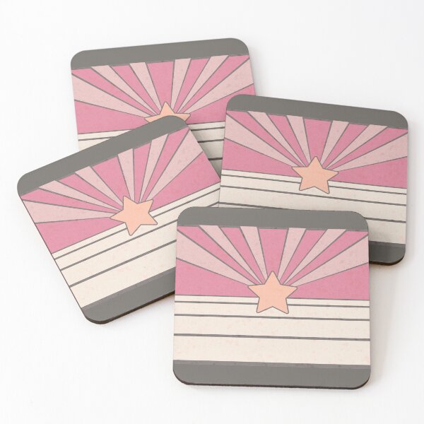 Item preview, Abstract Retro Star Stripes Sunburst Pink Purple White  designed and sold by TackyTime.