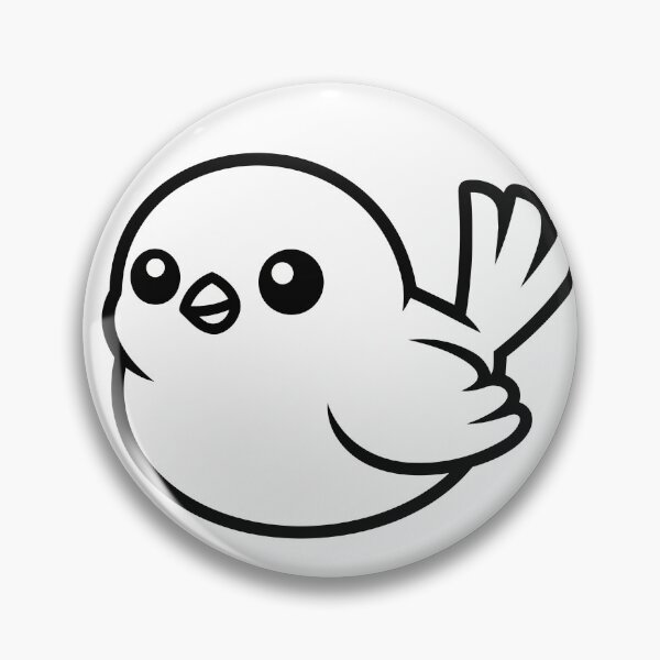 Item preview, Cute White Bird Sticker - Kawaii Chibi Sparrow Silhouette Print Minimalist Thick Outline Little Chick Black Background Nursery Wall Art designed and sold by BestChoiceService.