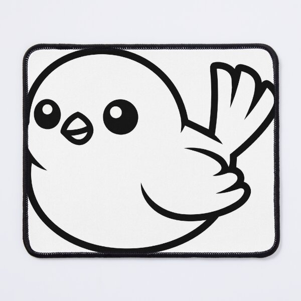 Item preview, Cute White Bird Sticker - Kawaii Chibi Sparrow Silhouette Print Minimalist Thick Outline Little Chick Black Background Nursery Wall Art designed and sold by BestChoiceService.