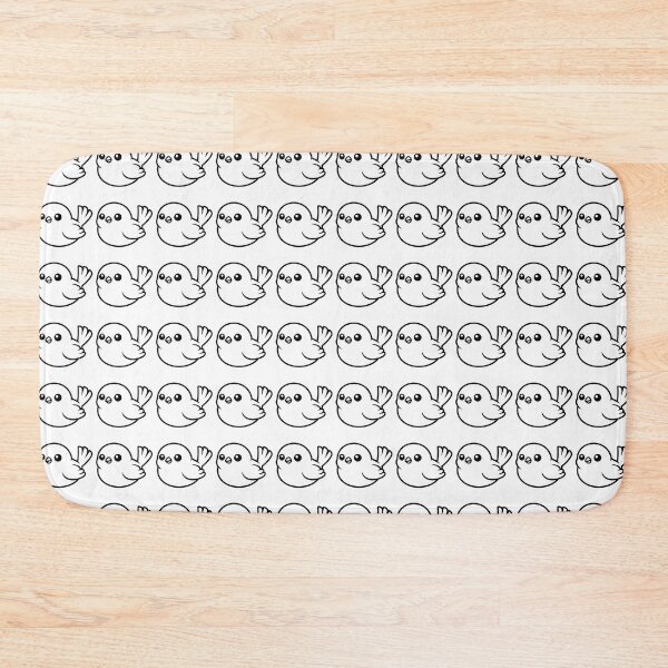 Item preview, Cute White Bird Sticker - Kawaii Chibi Sparrow Silhouette Print Minimalist Thick Outline Little Chick Black Background Nursery Wall Art designed and sold by BestChoiceService.