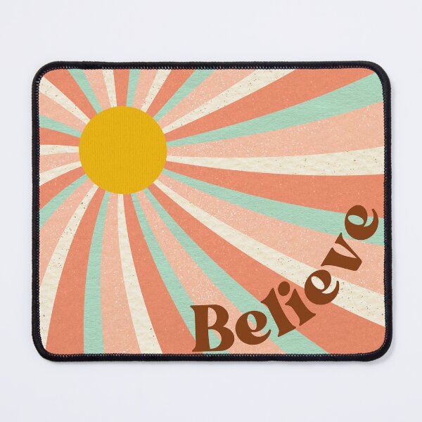 Item preview, Vintage Retro Sun Believe Typography Design designed and sold by ElliDesign.