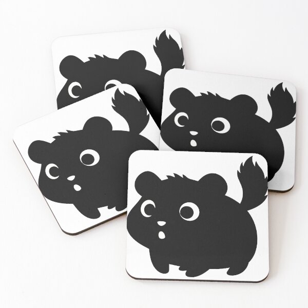 Item preview, Cute Surprised Black Squirrel Sticker - Kawaii Chibi Chinchilla Silhouette Print Minimalist White Outline Rodent Black Background Nursery Wall Art designed and sold by BestChoiceService.