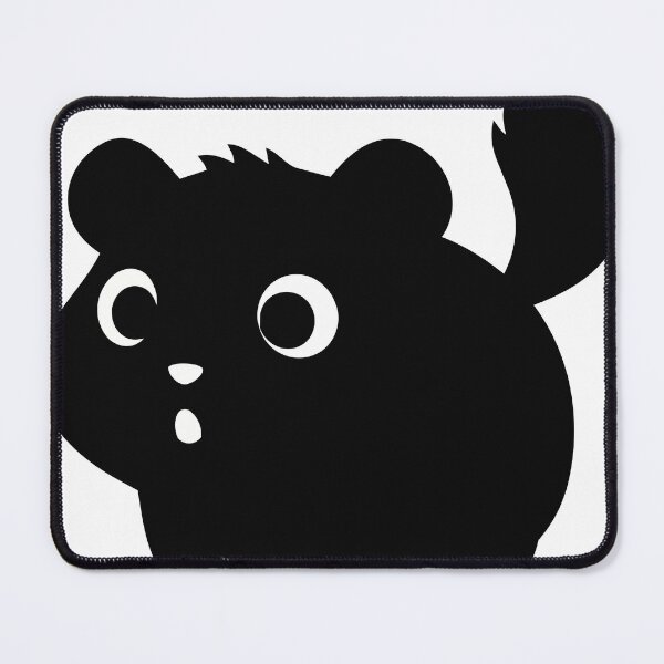 Item preview, Cute Surprised Black Squirrel Sticker - Kawaii Chibi Chinchilla Silhouette Print Minimalist White Outline Rodent Black Background Nursery Wall Art designed and sold by BestChoiceService.