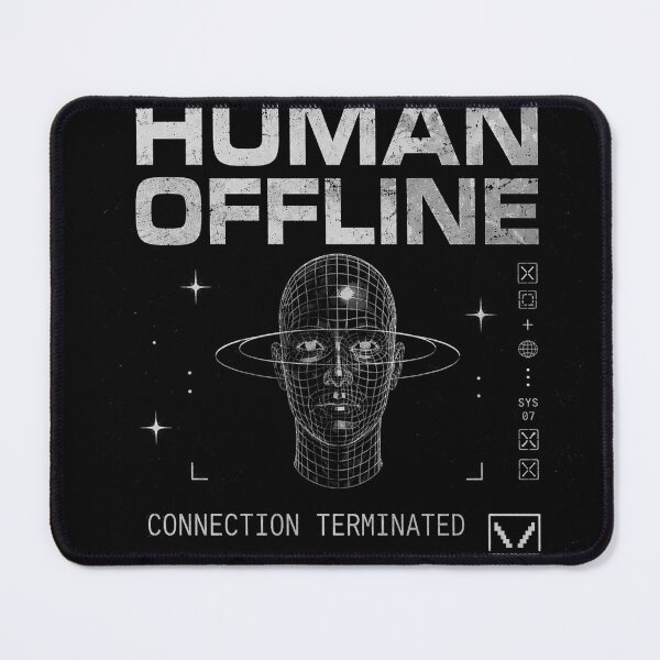 Item preview, Human Offline – Connection Terminated | Cyberpunk Glitch Aesthetic T-Shirt designed and sold by samboxin.