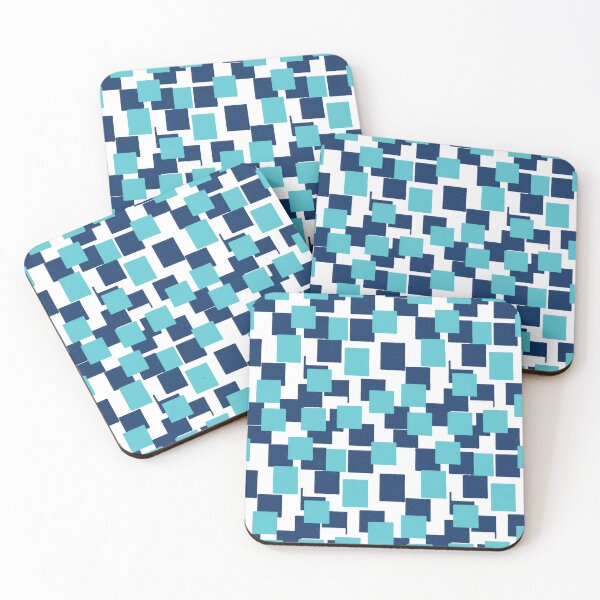 Item preview, Abstract squares seamless repeating pattern blues designed and sold by SeamlessDsign.