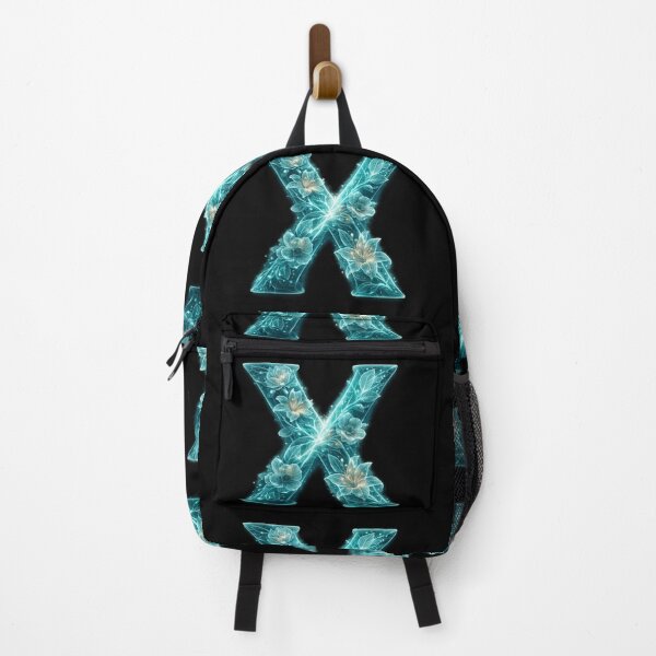Item preview, Glowing Ice Crystal Letter X - Frozen Floral Alphabet - Winter Magic Initial X - Ethereal Blue Typography designed and sold by irfanshikh.