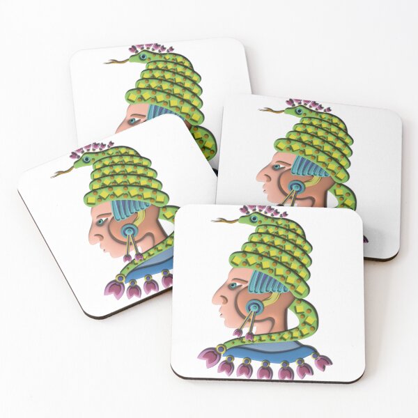Item preview, Geometric Snake Warrior Portrait Ancient Art Poster Gift designed and sold by Keltoi-art.