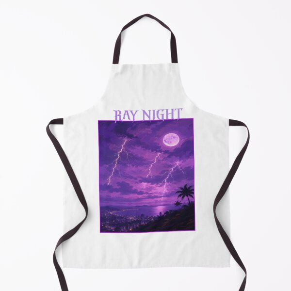 Item preview, RAY NIGHT – Purple Lightning Cityscape Vintage Poster Art designed and sold by RAYapparel.