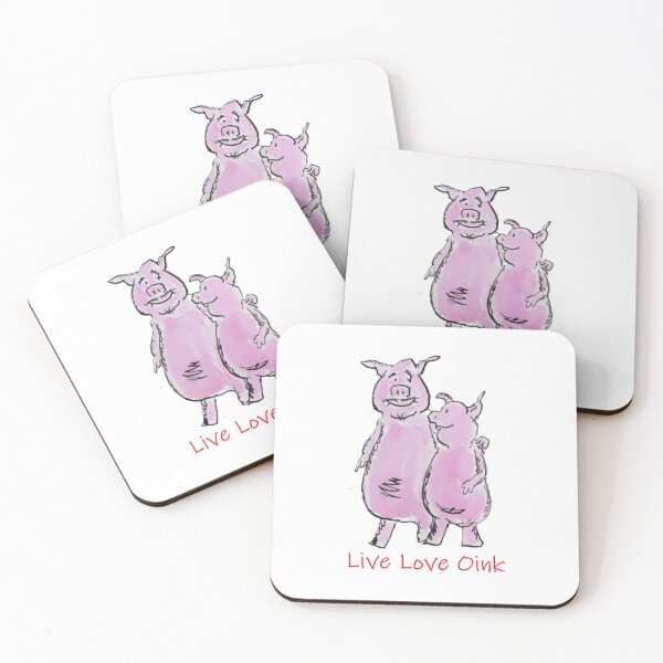 Item preview, Two pigs cuddling designed and sold by Inky Fingers Illustrations.