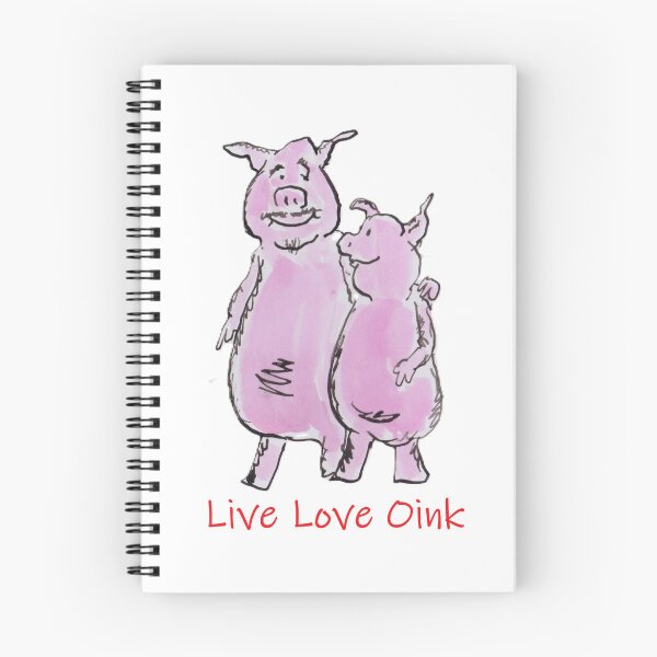 Item preview, Two pigs cuddling designed and sold by Inky Fingers Illustrations.