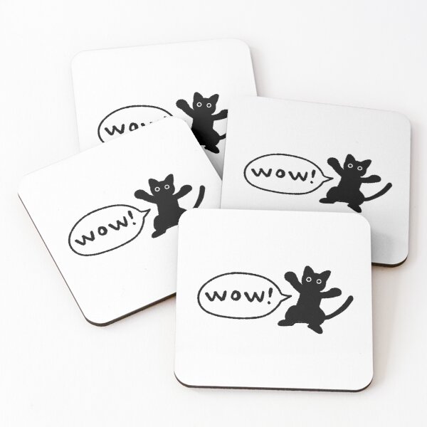 Item preview, Wow! – Surprised Black Cat Sticker | Cute Funny Kawaii Cat for Journaling & Planners designed and sold by lazydayz16.