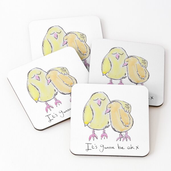 Item preview, Chick comforting his friend designed and sold by Inky Fingers Illustrations.