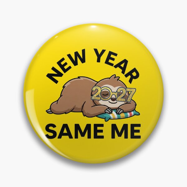 Item preview, New Year Same Me 2027 Funny Sloth Glitter Sticker designed and sold by Mr-wow.
